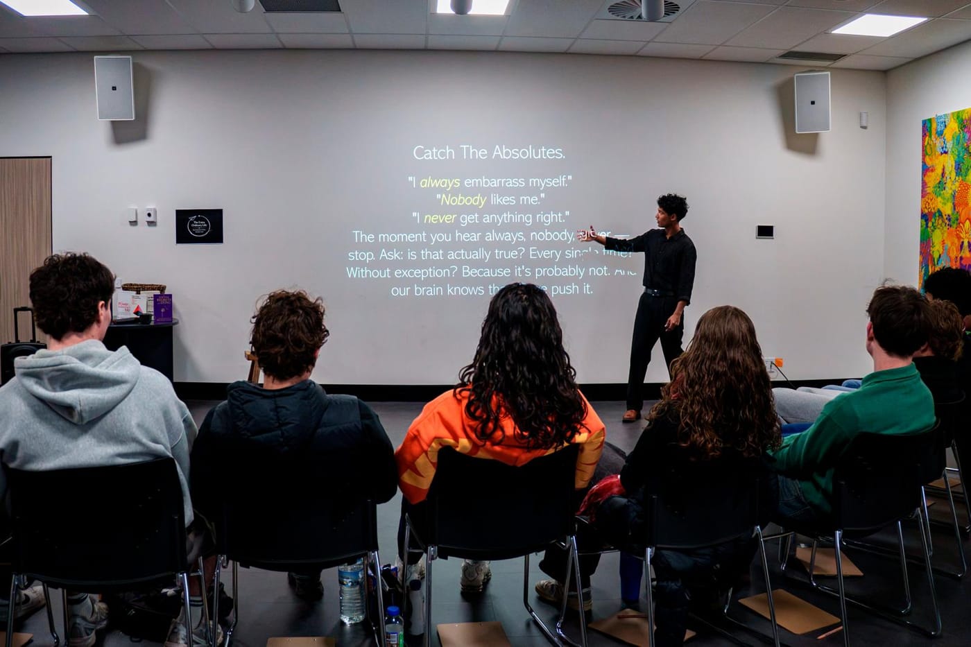 Young people taking part in a session